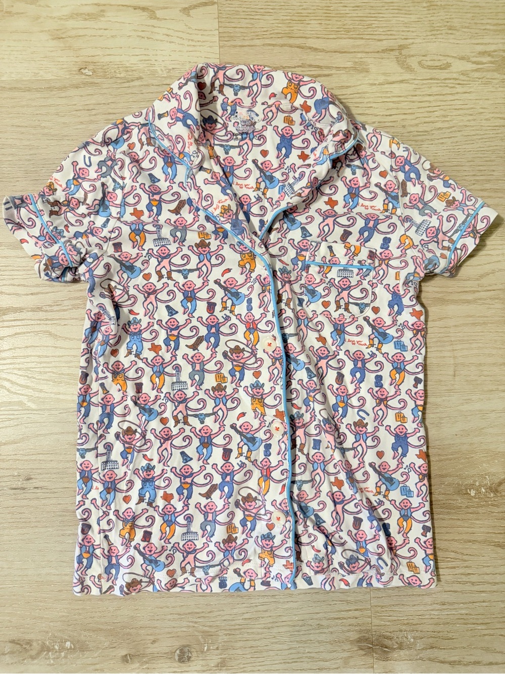 Roller Rabbit Texas Austin Cowboy print pajama top size 0/xxs